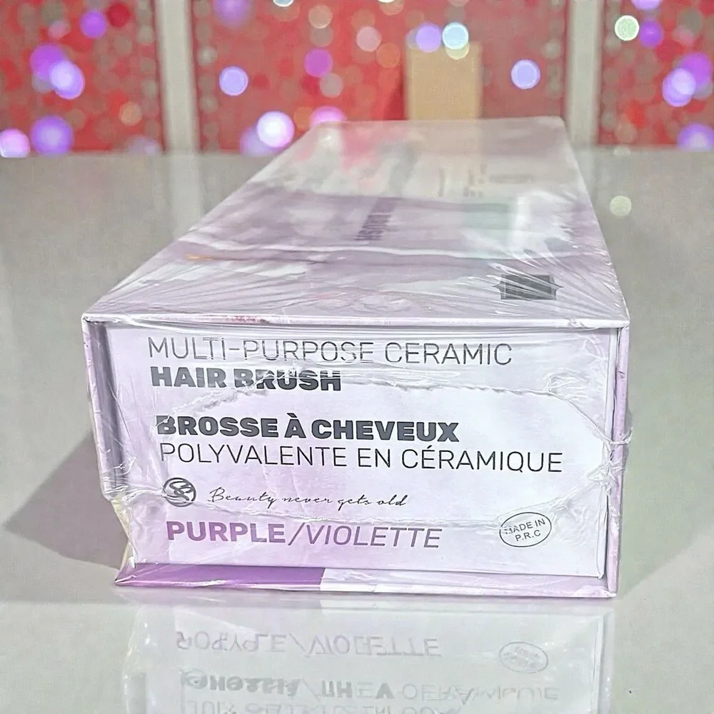 Royale Multi-Purpose Ceramic Hair Brush in Purple/Violet New in Sealed Box